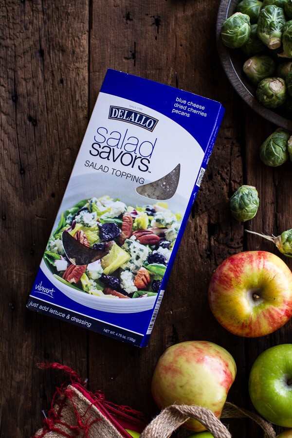 Caramelized Brussels Sprout Salad w/Blue Cheese, Bacon + Caramel Apple Vinaigrette | halfbakedharvest.com @hbharvest