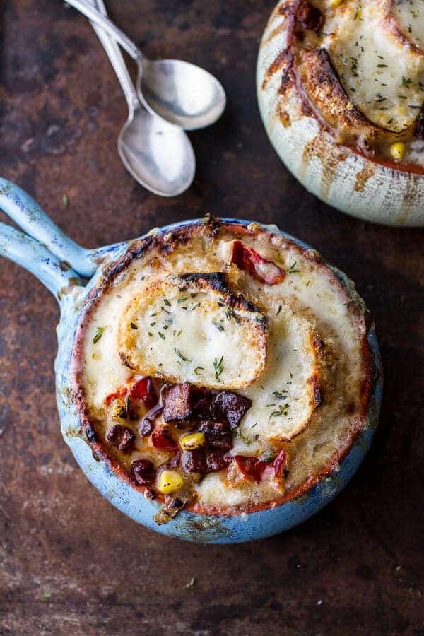 Late Summer Corn and Lobster French Onion Chowder with Gruyère Toasties | halfbakedharvest.com @hbharvest
