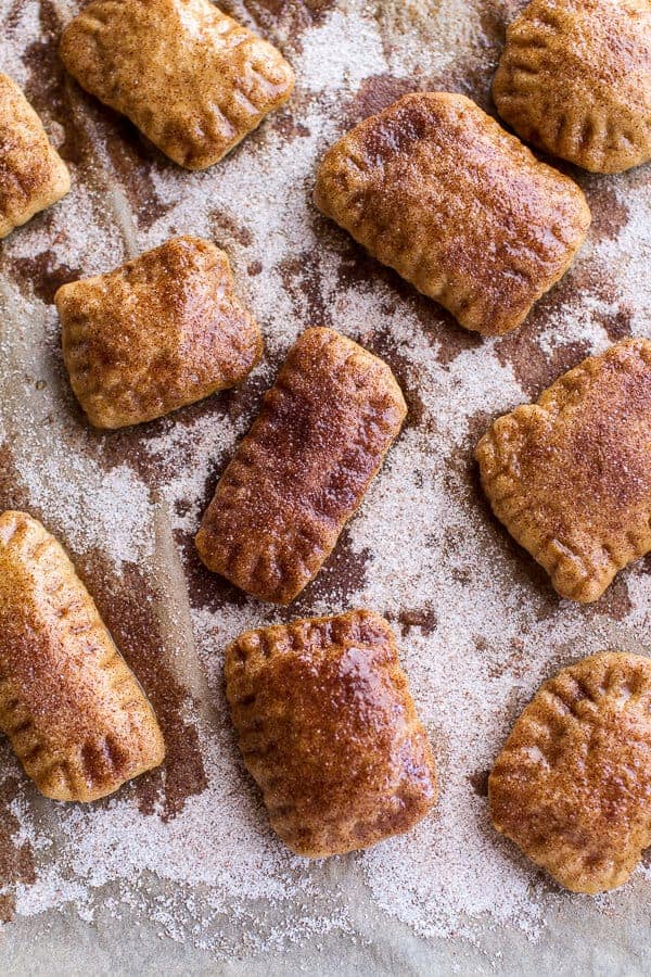 Mini Cream Cheese Stuffed Cinnamon Sugar Pumpkin Bagel Poptarts | halfbakedharvest.com @hbharvest