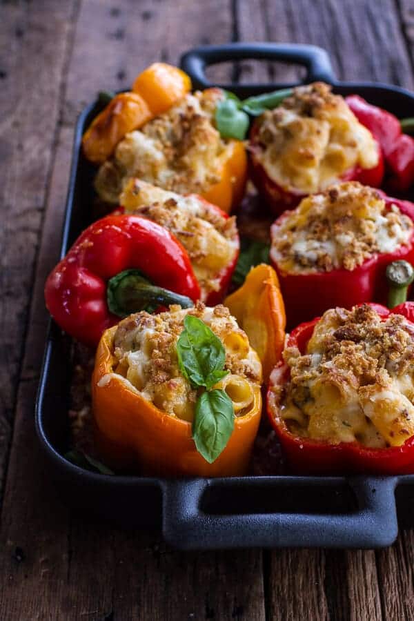 Mini Italian Meatball Mac and Cheese Stuffed Peppers | halfbakedharvest.com @hbharvest