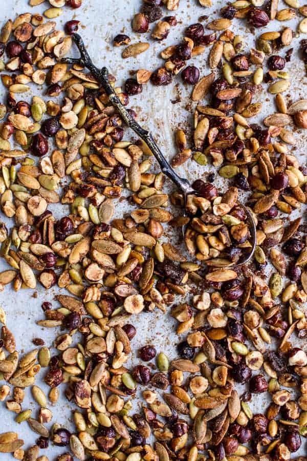 Nutella Banana Tarte Tatin with Cinnamon Sugar Roasted Pumpkin Seed and Hazelnut Crunch | halfbakedharvest.com @hbharvest