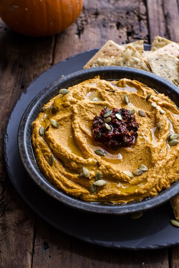Spicy Chipotle Pumpkin Hummus |halfbakedharvest.com @hbharvest