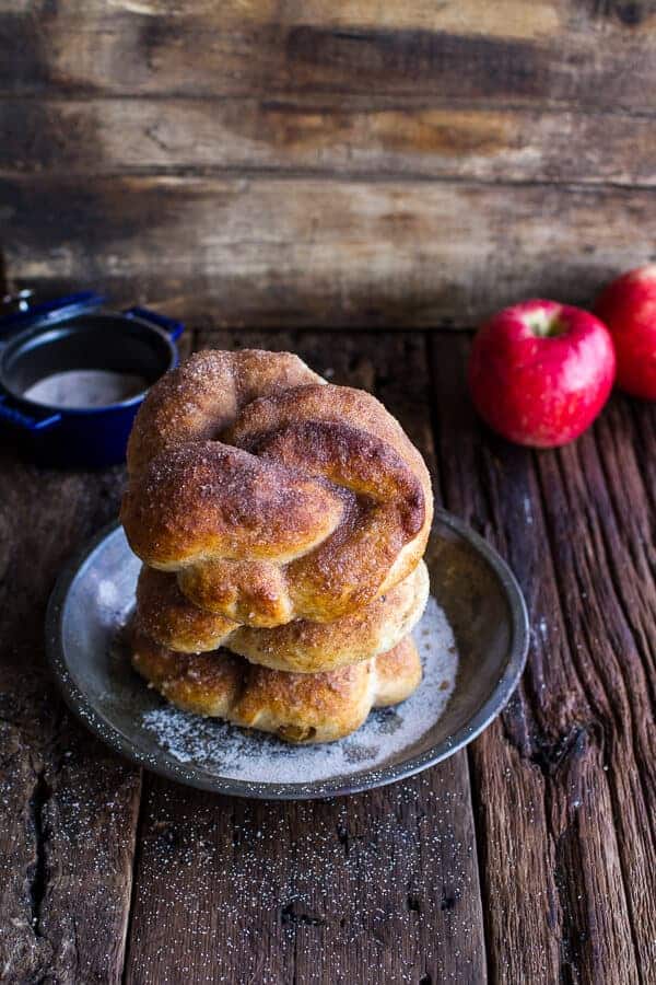 Hot Buttered Rum Apple Pie Stuffed Cinnamon Sugar Soft Pretzels | halfbakedharvest.com @hbharvest