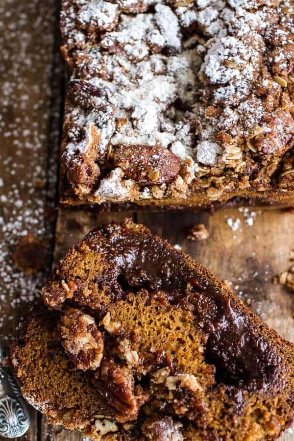 Molten Chocolate Pumpkin Streusel Bread...heavy on the Chocolate + Streusel | halfbakedharvest.com @hbharvest