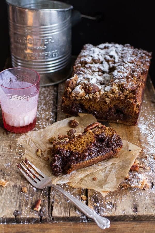 Molten Chocolate Pumpkin Streusel Bread...heavy on the Chocolate + Streusel | halfbakedharvest.com @hbharvest