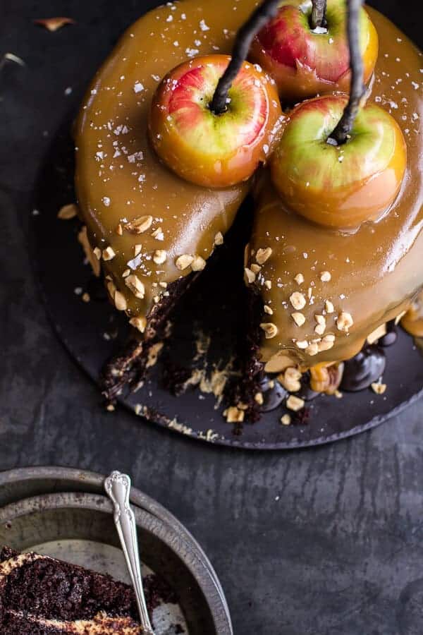 Salted Caramel Apple Snickers Cake | halfbakedharvest.com @hbharvest