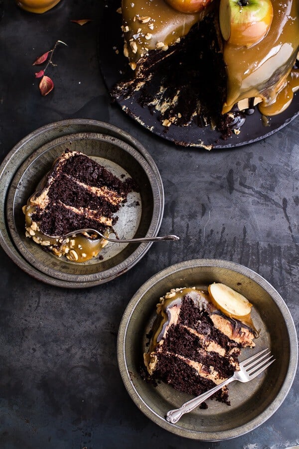 Salted Caramel Apple Snickers Cake | halfbakedharvest.com @hbharvest