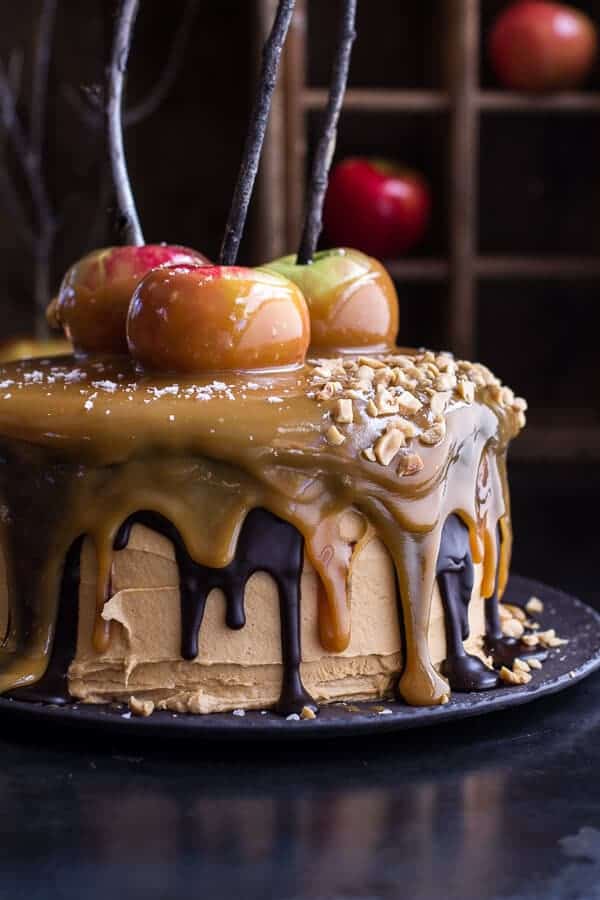 Salted Caramel Apple Snickers Cake | halfbakedharvest.com @hbharvest