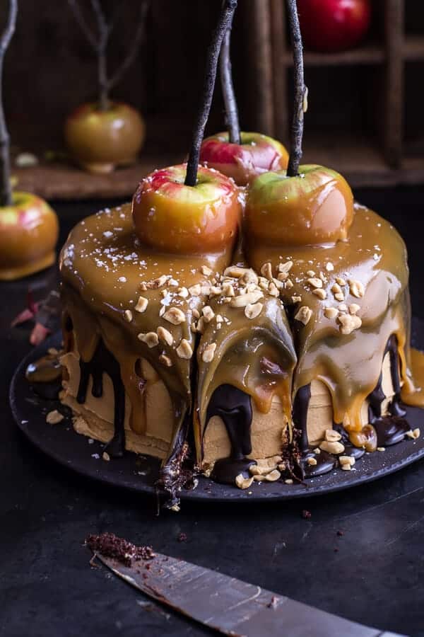 Salted Caramel Apple Snickers Cake | halfbakedharvest.com @hbharvest