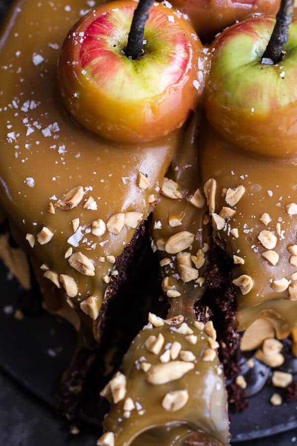 Salted Caramel Apple Snickers Cake | halfbakedharvest.com @hbharvest