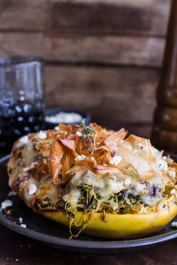 Spanakopita Stuffed Spaghetti Squash Bowls | halfbakedharvest.com @hbharvest