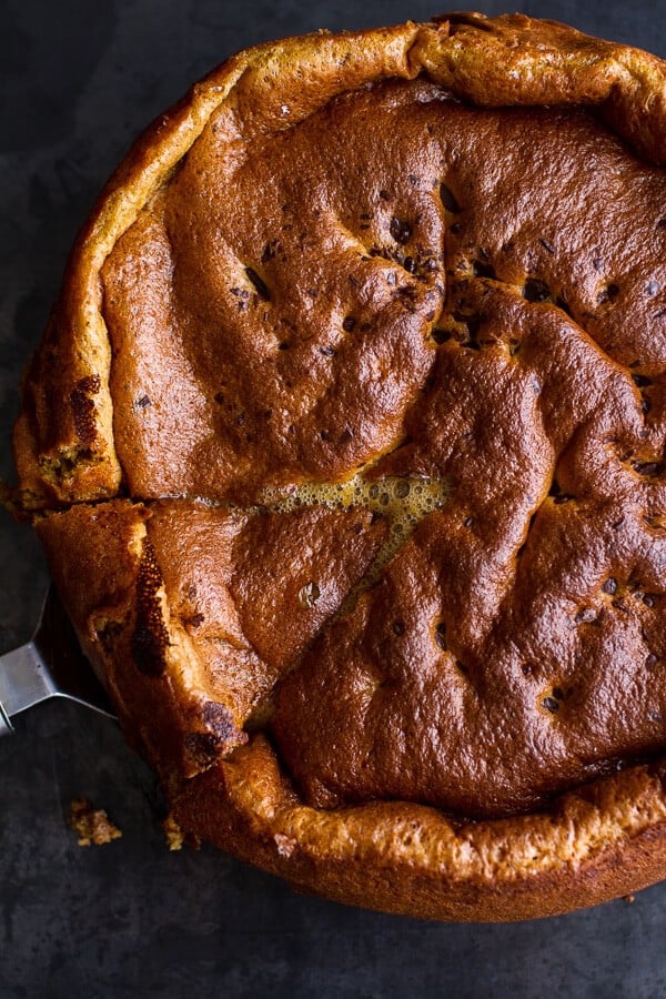 Incredibly Gooey Collapsing Chocolate Bourbon Pecan Pie Custard Cake| halfbakedharvest.com @hbharvest