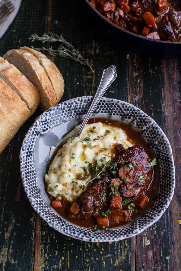One-Pot 45 Minute Coq au Vin with Brown Butter Sage Mashed Potatoes | halfbakedharvest.com @hbharvest