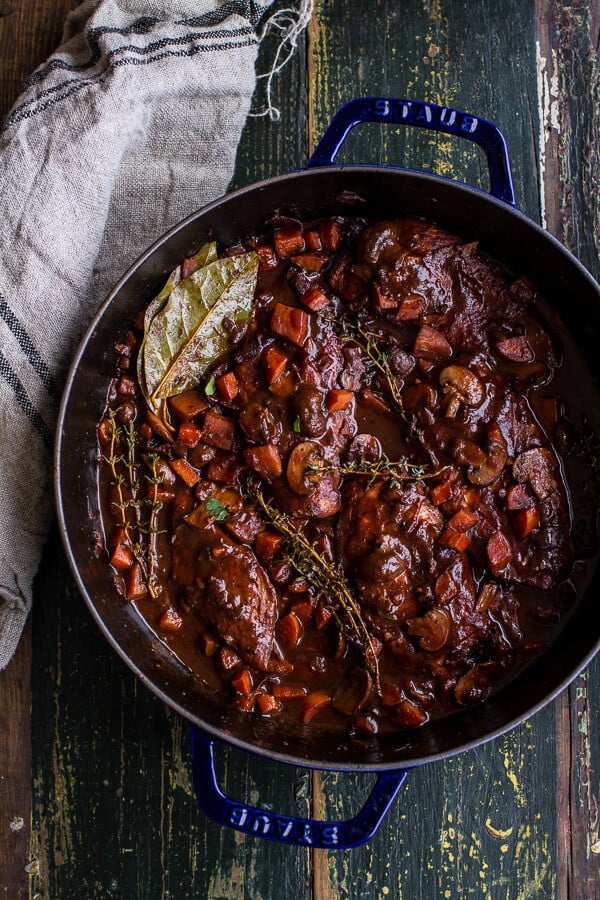 One-Pot 45 Minute Coq au Vin with Brown Butter Sage Mashed Potatoes | halfbakedharvest.com @hbharvest