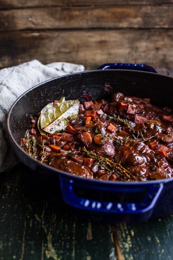 One-Pot 45 Minute Coq au Vin with Brown Butter Sage Mashed Potatoes | halfbakedharvest.com @hbharvest