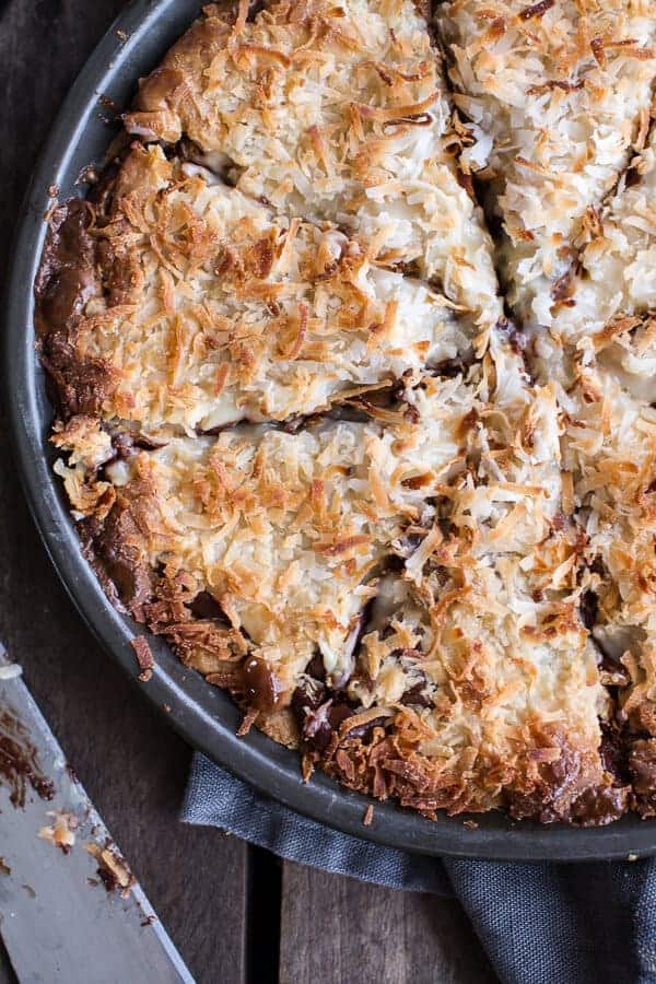 Warm Toasted "Caramel" Coconut Gooey Chocolate Crunch Bars | halfbakedharvest.com @hbharvest