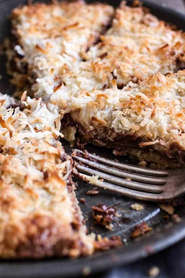 Warm Toasted "Caramel" Coconut Gooey Chocolate Crunch Bars | halfbakedharvest.com @hbharvest