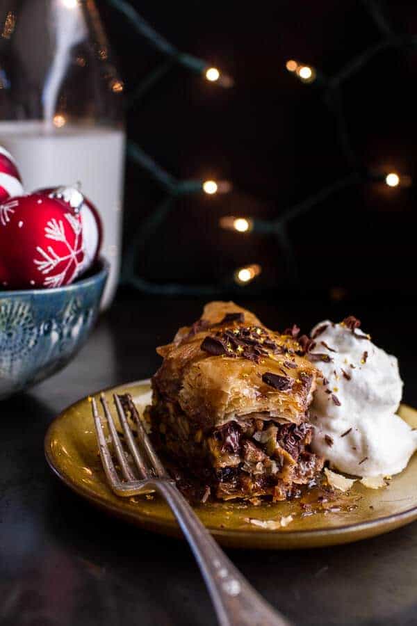 Chocolate “Candy Bar” Baklava with Butter Rum Sauce | halfbakedharvest.com @hbharvest