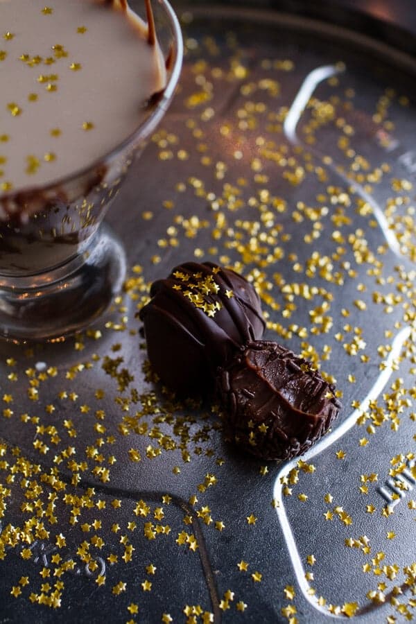 Chocolate Truffle Martini with Dulce de Leche Rum Butter Truffles | halfbakedharvest.com @hbharvest 