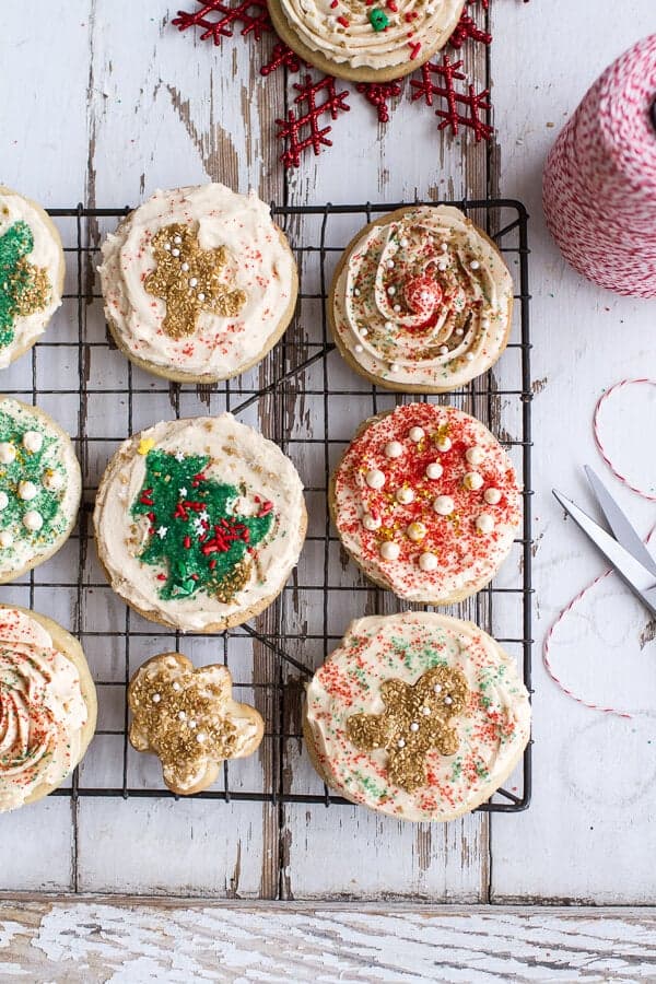 Easy Slice 'n' Bake Vanilla Bean Christmas Sugar Cookies w/Whipped Buttercream | halfbakedharvest.com @hbharvest