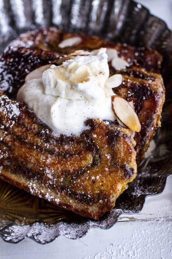 Eggnog Chocolate Marzipan Babka French Toast | halfbakedharvest.com @hbharvest