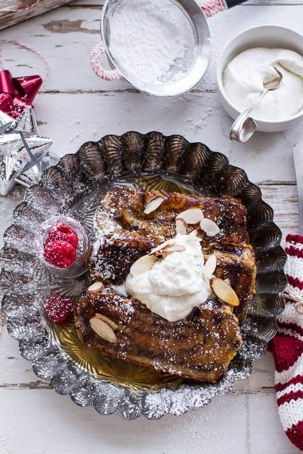 Eggnog Chocolate Marzipan Babka French Toast | halfbakedharvest.com @hbharvest
