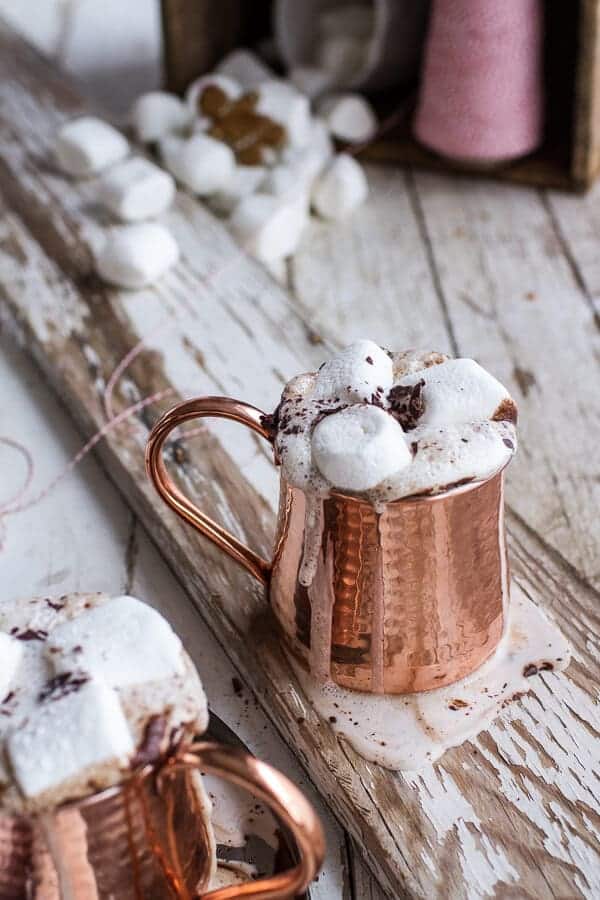 Gingerbread Surprise Beignets with Spiced Mocha Hot Chocolate | halfbakedharvest.com @hbharvest
