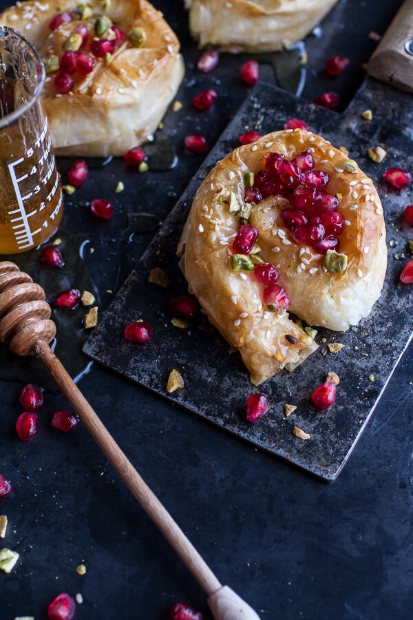 Goat Cheese Stuffed Phyllo Swirls with Pomegranate Honey + Pistachios | halfbakedharvest.com @hbharvest