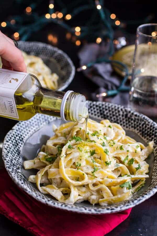 One-Pan Baked Champagne Cream Sauce Fettuccine with Truffle Oil | halfbakedharvest.com @hbharvest