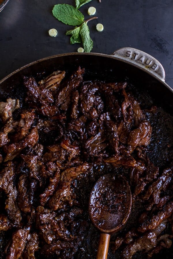 Vietnamese Lemongrass Beef and Spaghetti Squash Noodle Bowls with Peanut Sauce | halfbakedharvest.com @hbharvest
