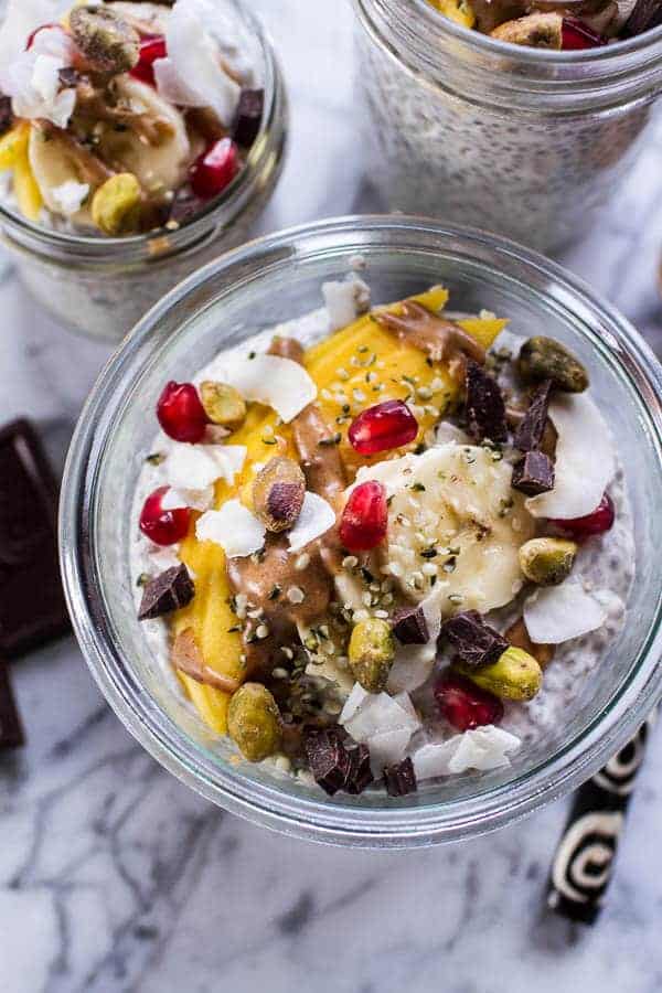 Coconut Almond Cream Chia Pudding with Superfoods + Dark Chocolate | halfbakedharvest.com @hbharvest
