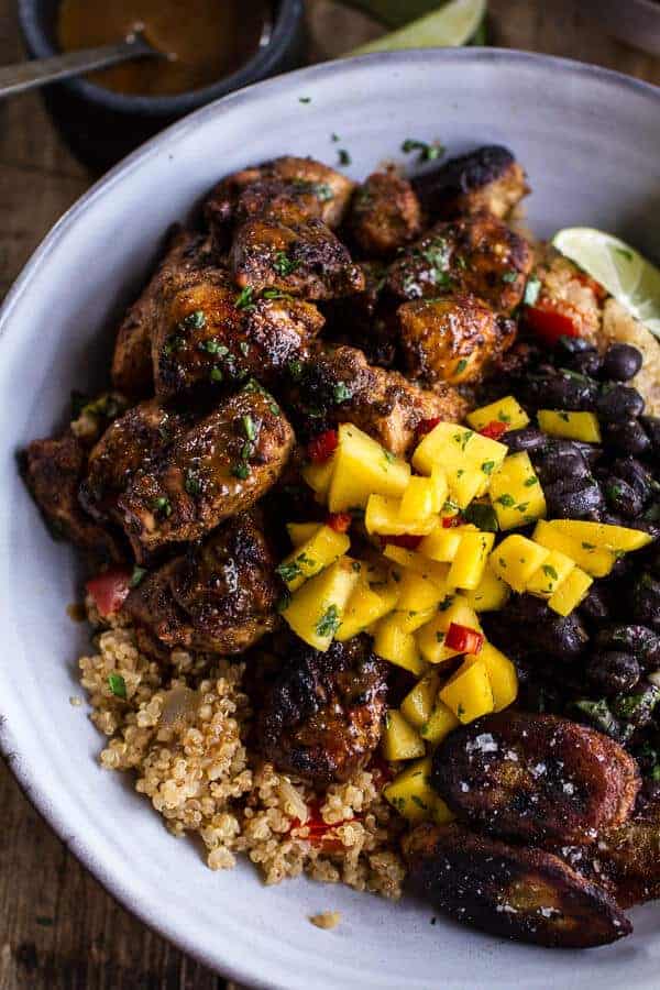 Cuban Chicken and Black Bean Quinoa Bowls with Fried Bananas | halfbakedharvest.com @hbharvest