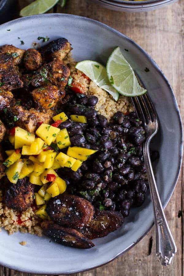 Cuban Chicken and Black Bean Quinoa Bowls with Fried Bananas | halfbakedharvest.com @hbharvest