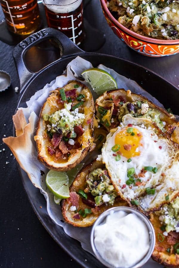 Fully Loaded Potato Skins with Chipotle Southwest | halfbakedharvest.com @hbharvest