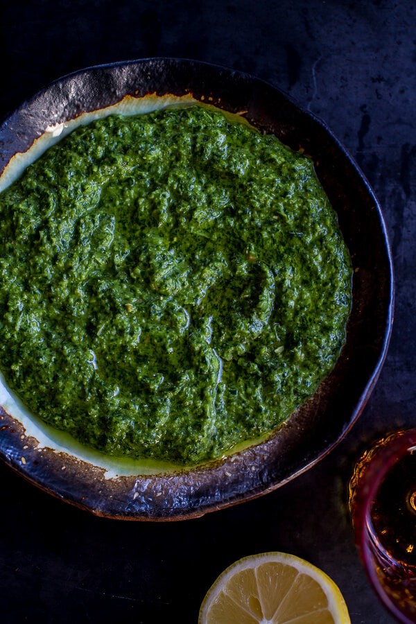Spicy Green Harissa | halfbakedharvest.com @hbharvest