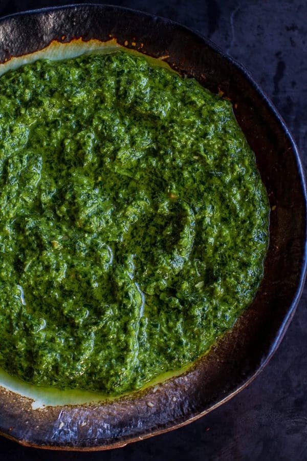 Spicy Green Harissa | halfbakedharvest.com @hbharvest