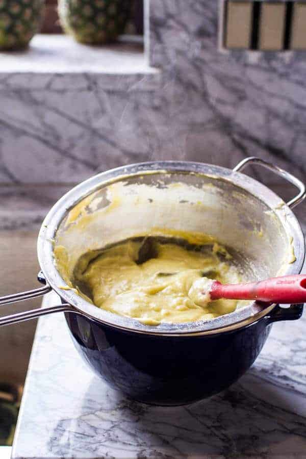 Vanilla Cream Filled Cabernet Hot Chocolate Snowball Doughnuts | halfbakedharvest.com @hbharvest