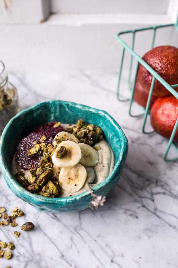 Roasted Cashew-Almond Yogurt Bowl with Stove-Top Matcha Green Tea Granola | halfbakedharvest.com @hbharvest
