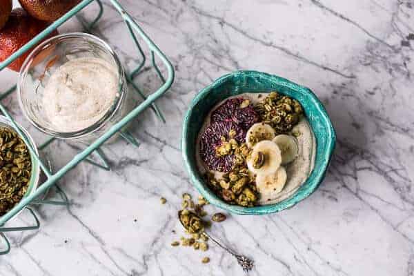 Roasted Cashew-Almond Yogurt Bowl with Stove-Top Matcha Green Tea Granola | halfbakedharvest.com @hbharvest