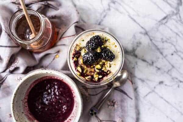 Black Tea Infused Irish Porridge with Acai Berry Ripple + Pistachio Cream | halfbakedharvest.com @hbharvest