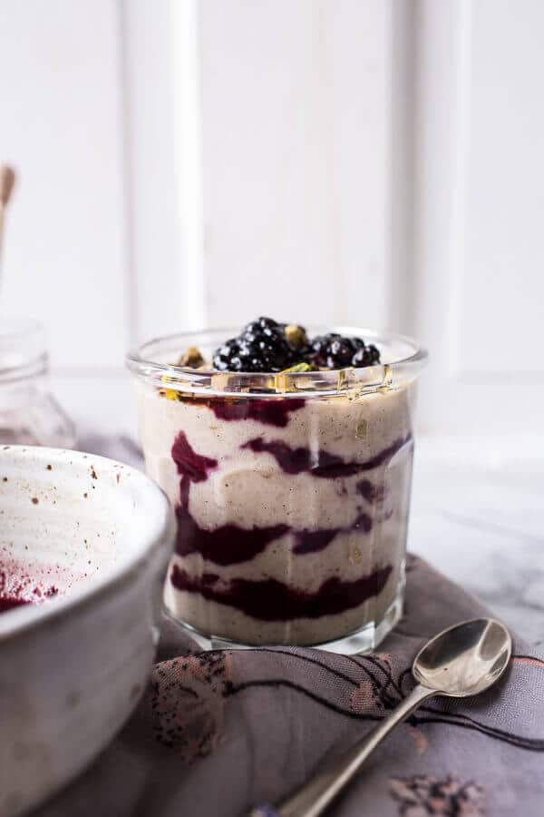 Black Tea Infused Irish Porridge with Acai Berry Ripple + Pistachio Cream | halfbakedharvest.com @hbharvest