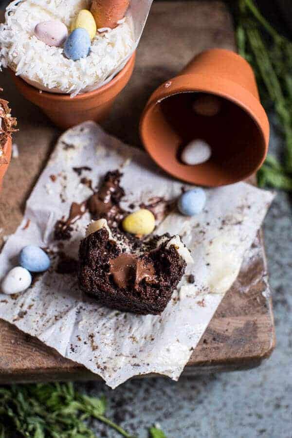 Double Chocolate Nutella Carrot Cake Cups with Malted Cream Cheese Frosting | halfbakedharvest.com @hbharvest