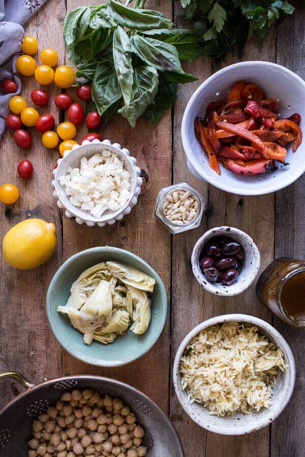 Easy Layered Mediterranean Orzo Pasta Salad | halfbakedharvest.com @hbharvest