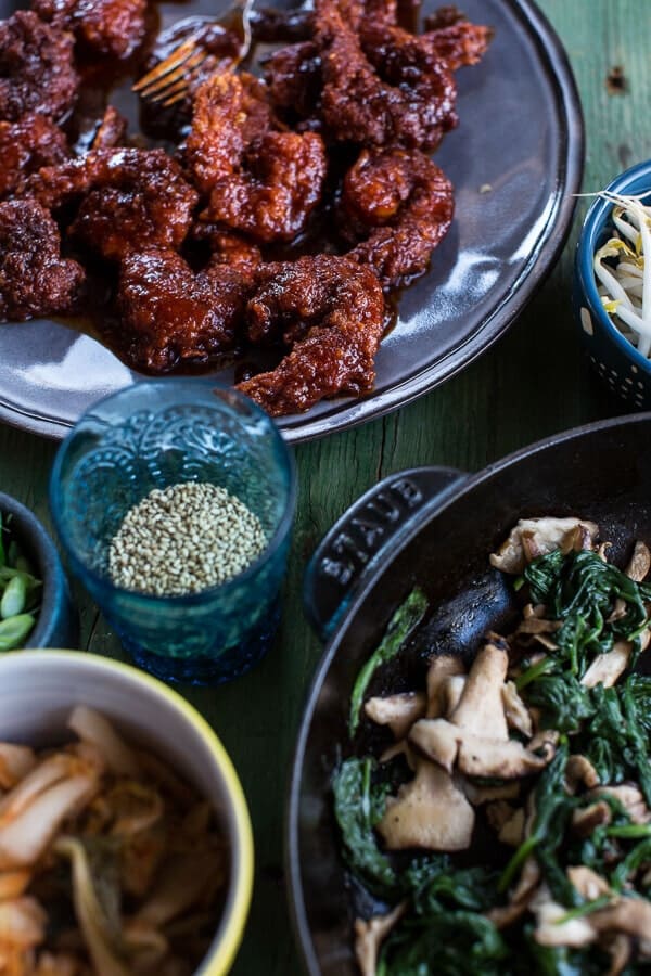 Korean Style Fried Shrimp Rice Bowls with Kimchi + Crunchy Noodles | halfbakedharvest.com @hbharvest