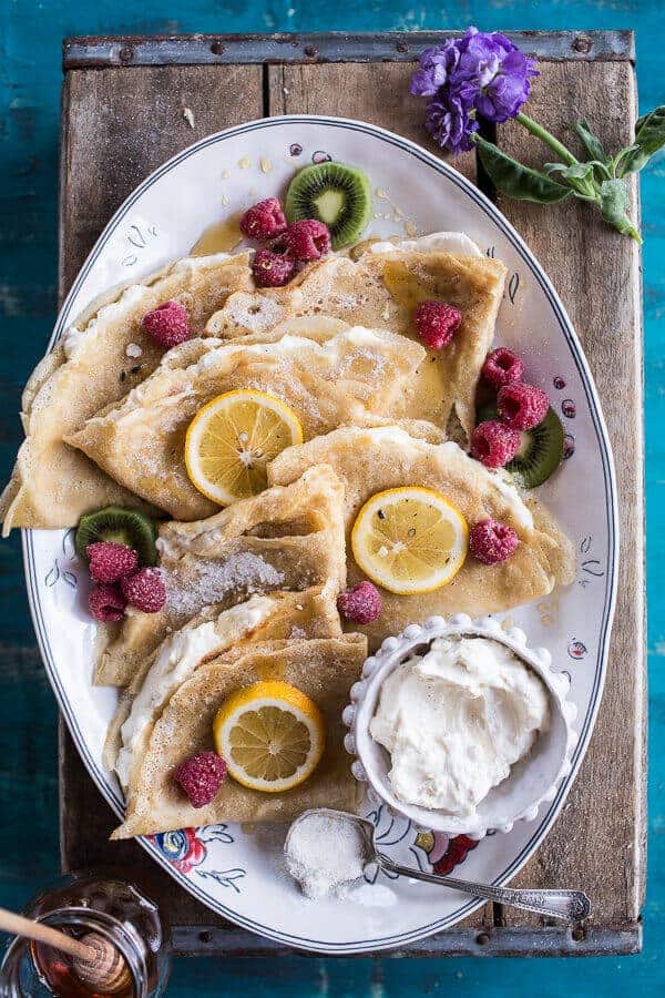 Lemon Sugar Crepes with Whipped Cream Cheese | halfbakedharvest.com @hbharvest