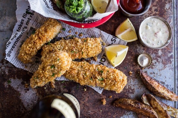 Potato Chip Crusted Fish and Chips…with all the Fixings| halfbakedharvest.com @hbharvest