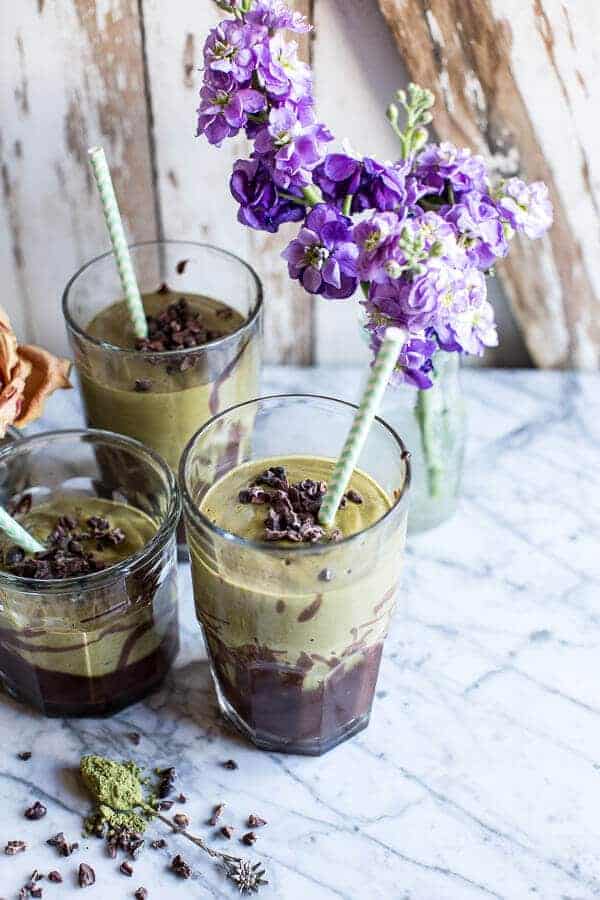 Vanilla Almond Matcha and Chocolate Lava Shake | halfbakedharvest.com @hbharvest