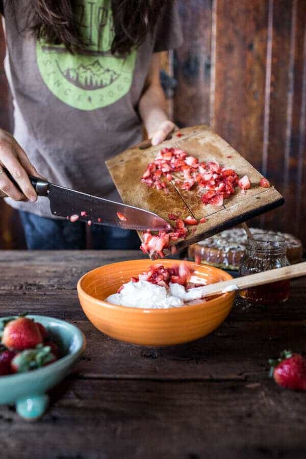 Almond Honey Cake with Strawberry Ripple Cream | halfbakedharvest.com @hbharvest