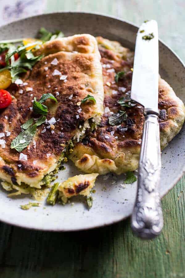 Asparagus, Pistachio Pesto and Ricotta Gozleme | halfbakedharvest.com @hbharvest