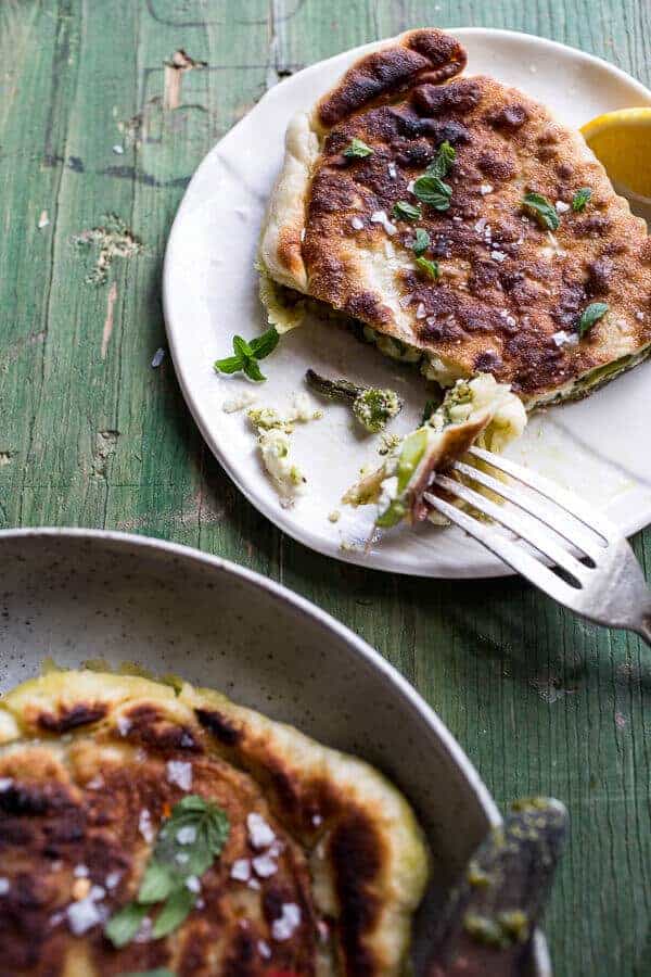 Asparagus, Pistachio Pesto and Ricotta Gozleme | halfbakedharvest.com @hbharvest